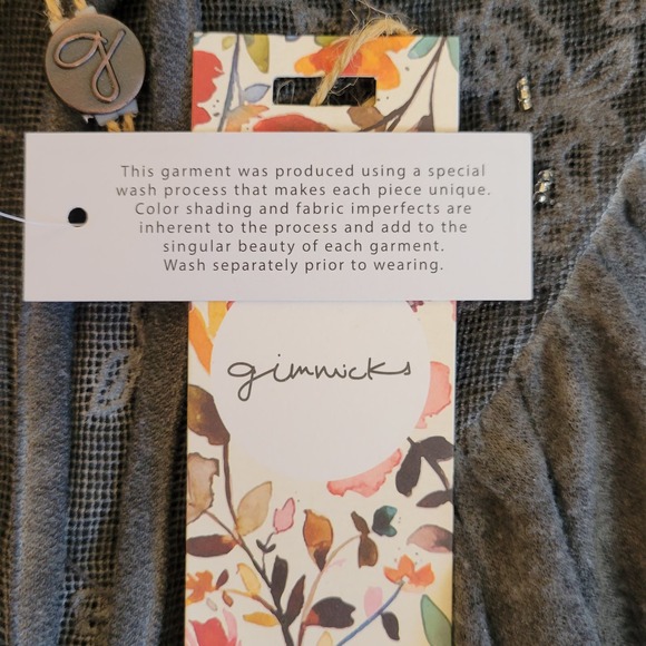 Gimmicks Women S High Neck Dusty Gray Long Dolman Sleeve Top Romantic Lace Bead - Picture 15 of 15